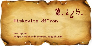 Miskovits Áron névjegykártya