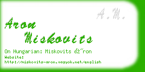 aron miskovits business card